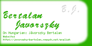 bertalan javorszky business card