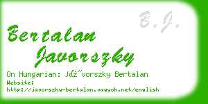 bertalan javorszky business card